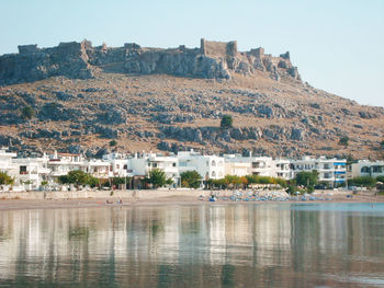 High angle view of town