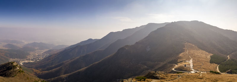 Scenic view of mountains against sky