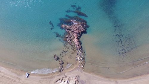 High angle view of sea shore