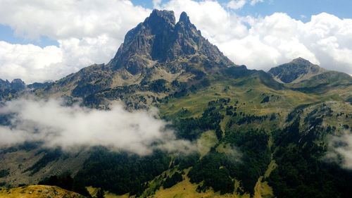 Scenic view of mountains against sky