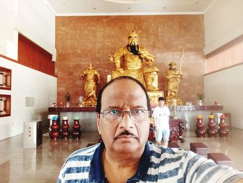 Portrait of man wearing mask