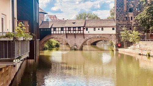 Bridge over river in city