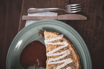 Directly above shot of breakfast on table