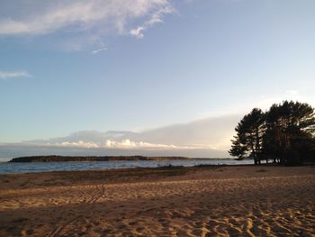 Scenic view of beach against sky