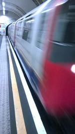 Train at railroad station platform