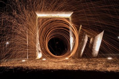 Blurred motion of light painting on night