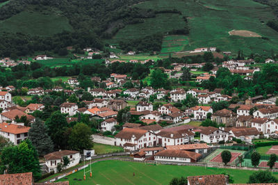 High angle view of houses