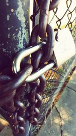 Close-up of rusty chain