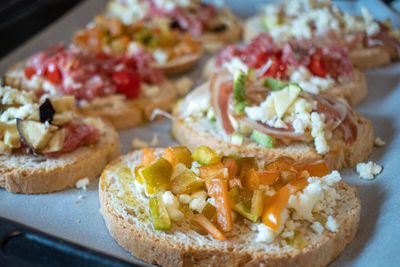 Close-up of breakfast served in plate