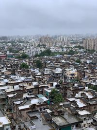 High angle view of townscape against sky