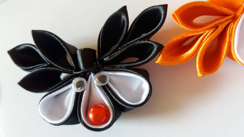 High angle view of butterfly on table
