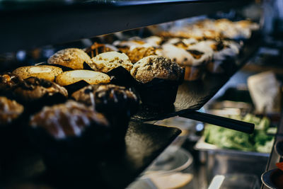 Close-up of food on display at store