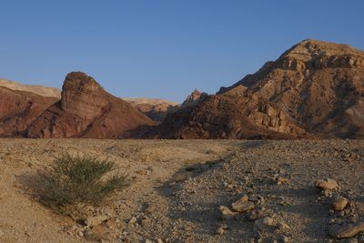 Scenic view of desert at sunrise 