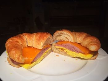 Close-up of bread in plate