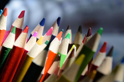 Close-up of colorful pencils