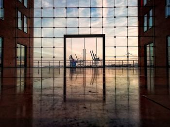 Reflection of sky on glass window