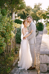 Young couple standing outdoors