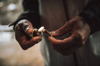 Close-up of man working