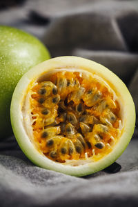 Close-up of lemon on table