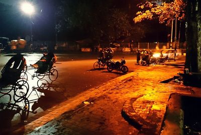 Illuminated street light at night