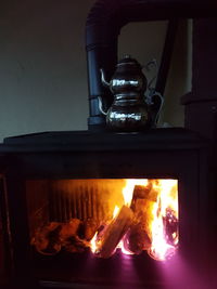 View of illuminated candles