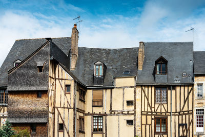 Low angle view of buildings against sky