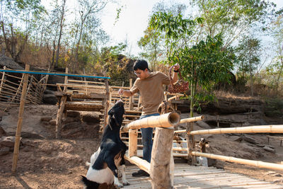 Man with dog