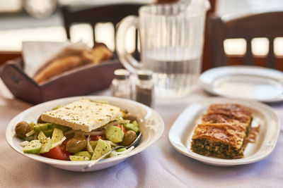 Close-up of food on table