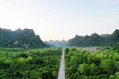 Scenic view of mountains against clear sky