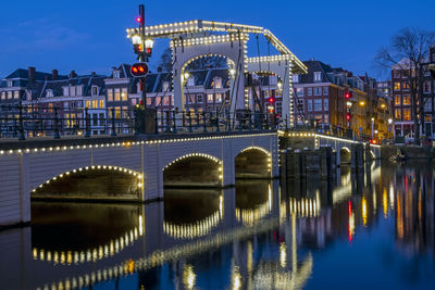 Arch bridge over river