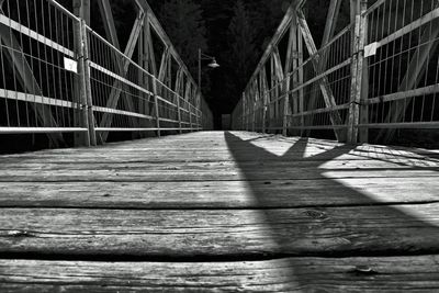 Surface level of footbridge on footpath