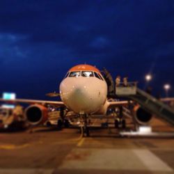 Airplane on airport runway