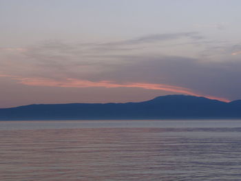 Scenic view of mountains at sunset