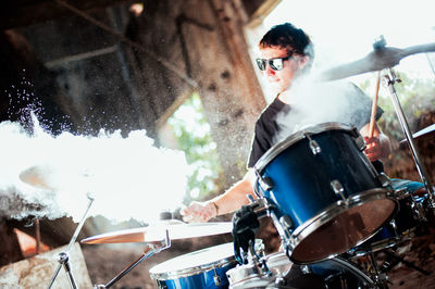 Man playing drum