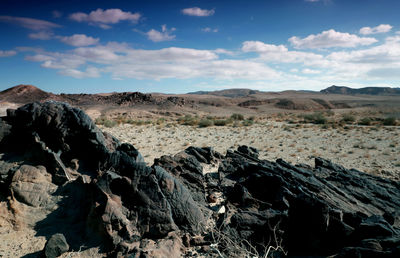 Scenic view of rocky mountains against sky