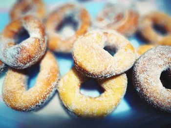 Close-up of donuts