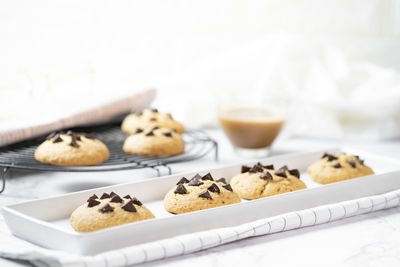 Close-up of cookies on table