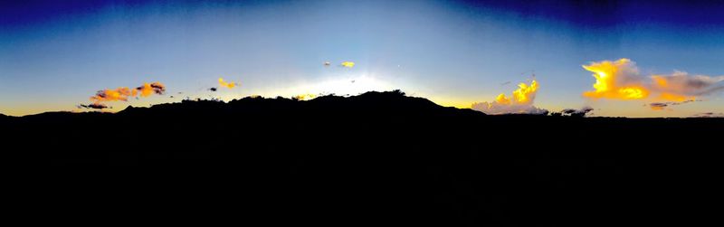 Scenic view of landscape against sky at sunset