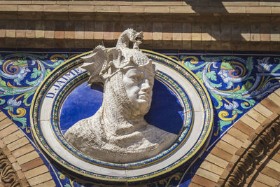 Low angle view of statue of building