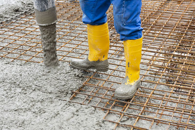 Foundation of an new built house in construction