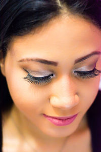 Close-up portrait of young woman