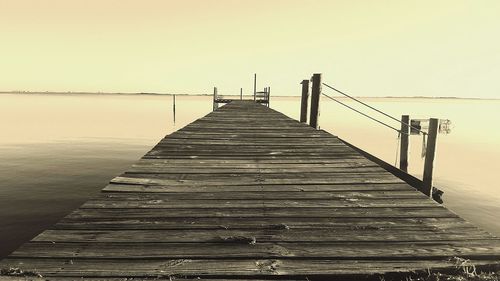 View of pier on lake