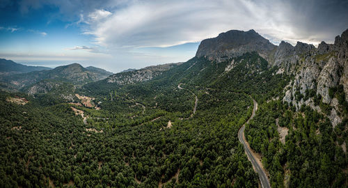 Scenic view of mountains against sky