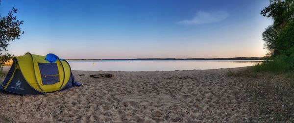 Scenic view of beach against sky