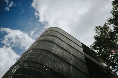 Low angle view of modern building against sky