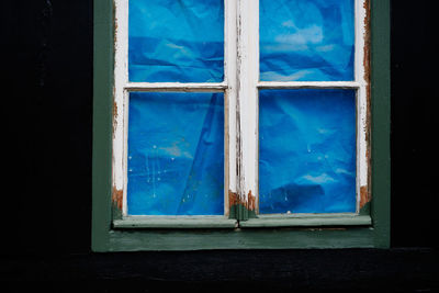 Close-up of blue window