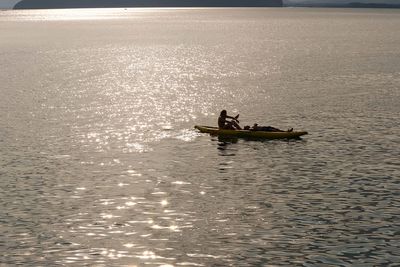 Boat sailing in sea