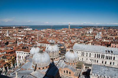 High angle view of buildings in city of venice