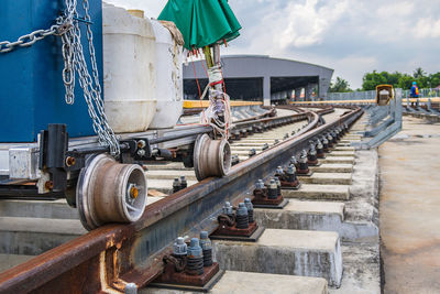 View of industry against sky