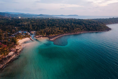 High angle view of sea against sky